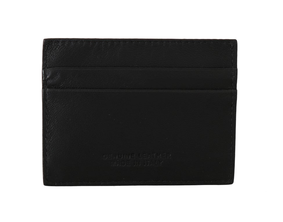 Billionaire Italian Couture Exquisite men's wallet in black leather