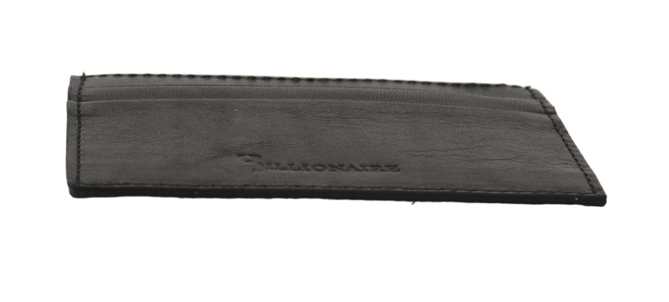 Billionaire Italian Couture Exquisite men's wallet in black leather