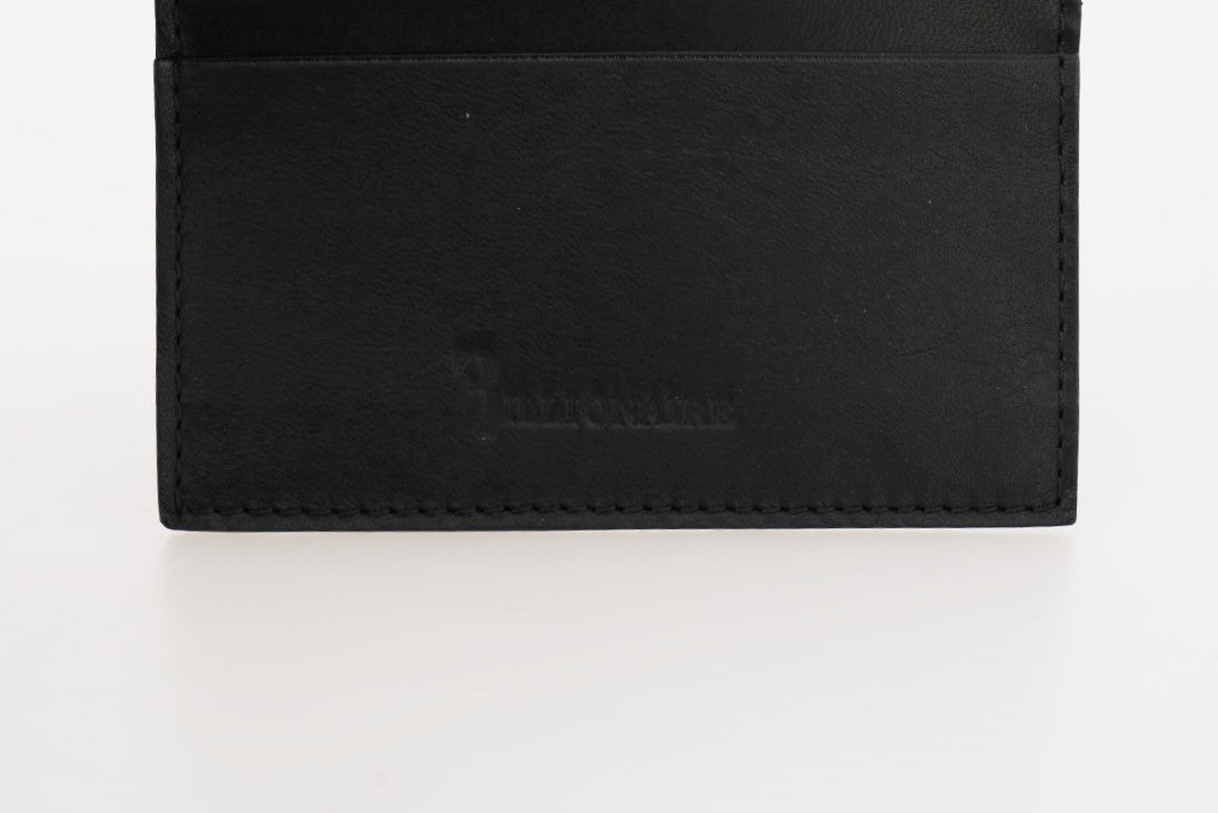 Billionaire Italian Couture Exquisite men's wallet in black leather