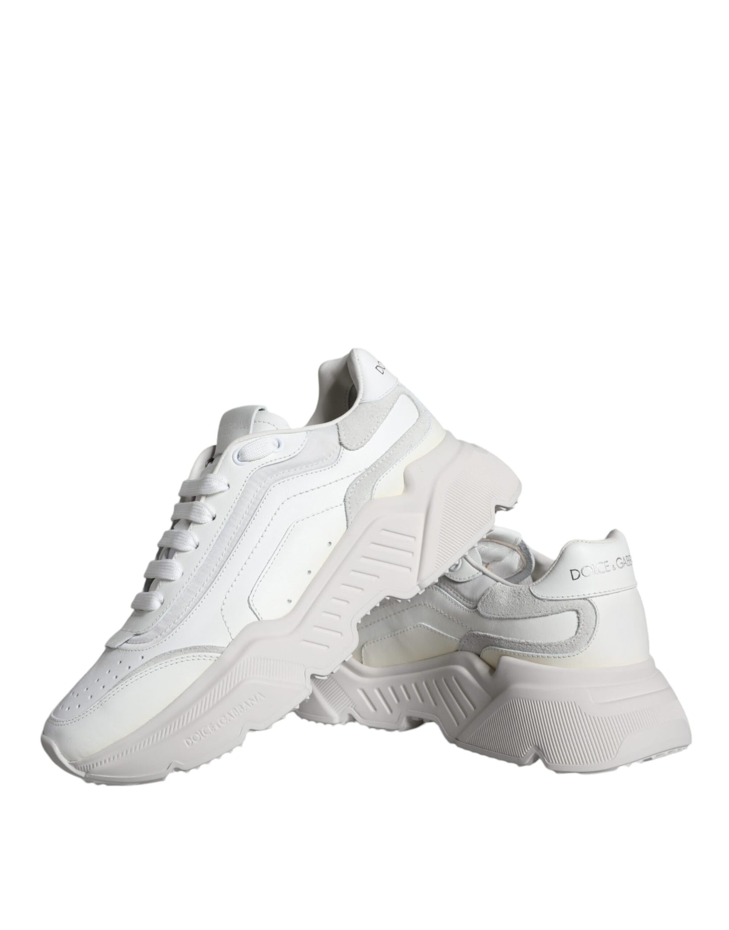 Dolce &amp; Gabbana White DAYMASTER Calf Leather Sneakers Shoes