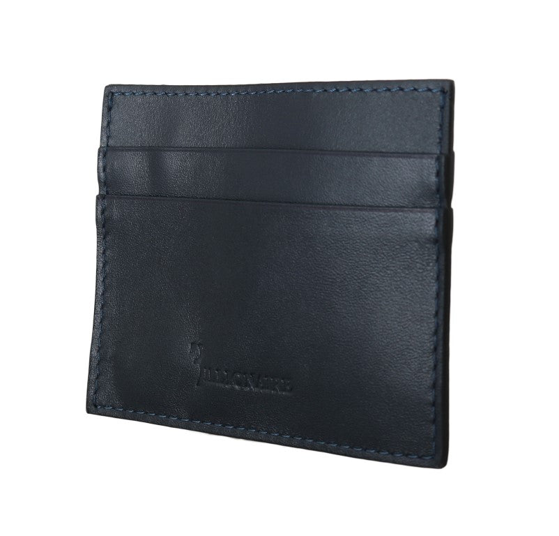 Billionaire Italian Couture Opulent Blue Leather Wallet for Men