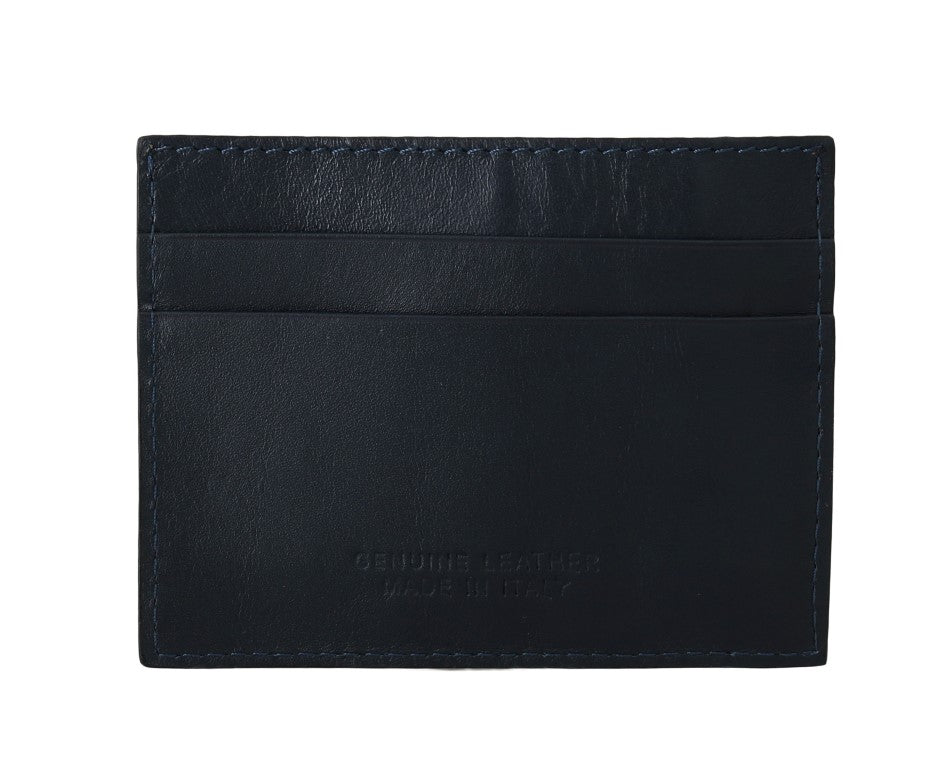 Billionaire Italian Couture Opulent Blue Leather Wallet for Men