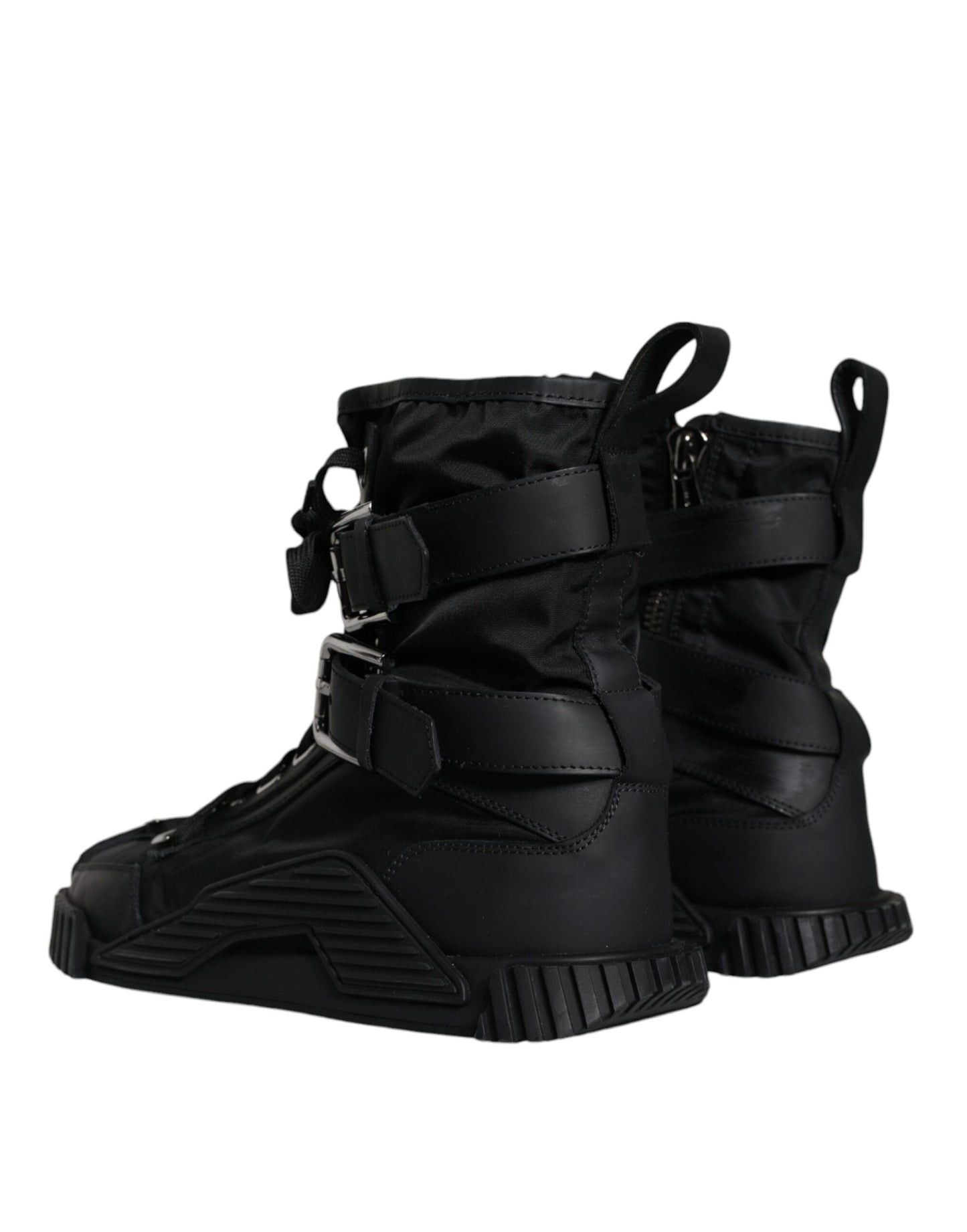 Dolce &amp; Gabbana Black Nylon High Top Sorrento Sneakers Shoes