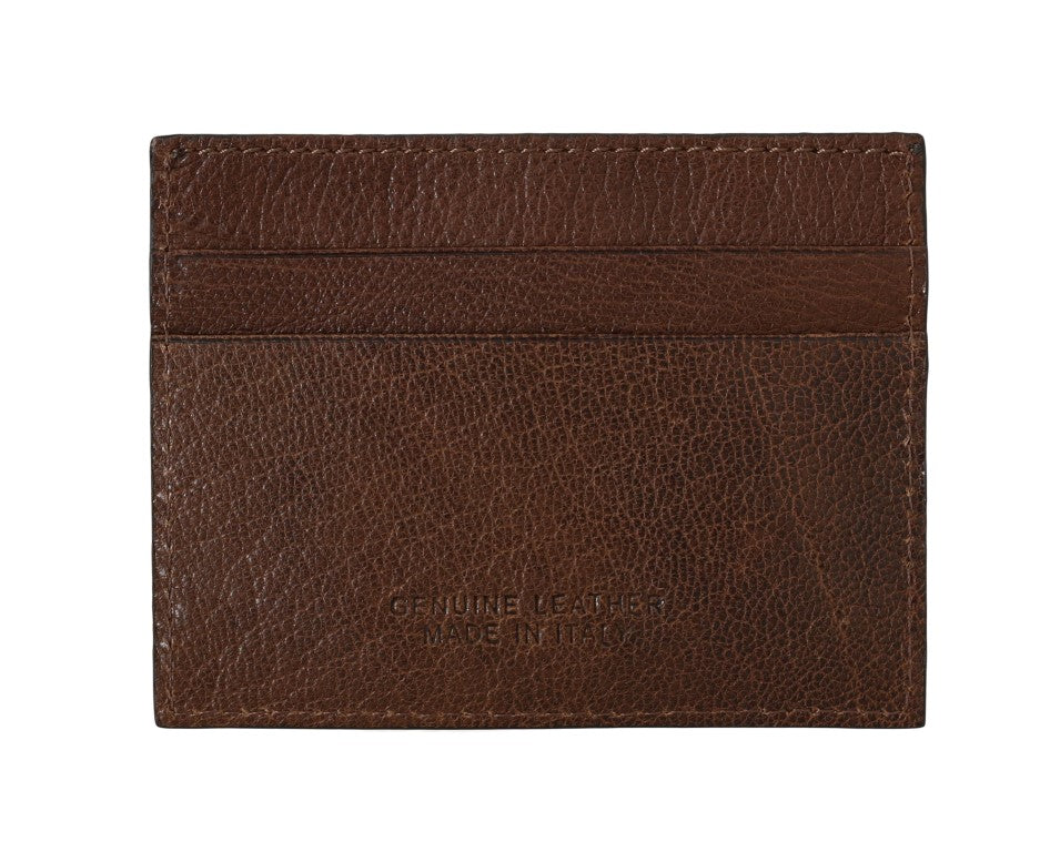 Billionaire Italian Couture Elegant men's leather wallet in brown