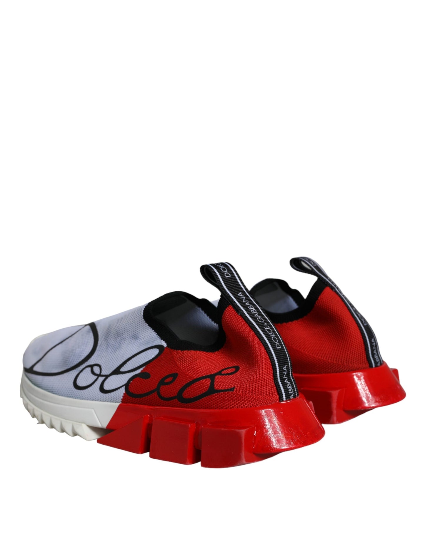 Dolce &amp; Gabbana Red White Logo Sorrento Sneakers Shoes