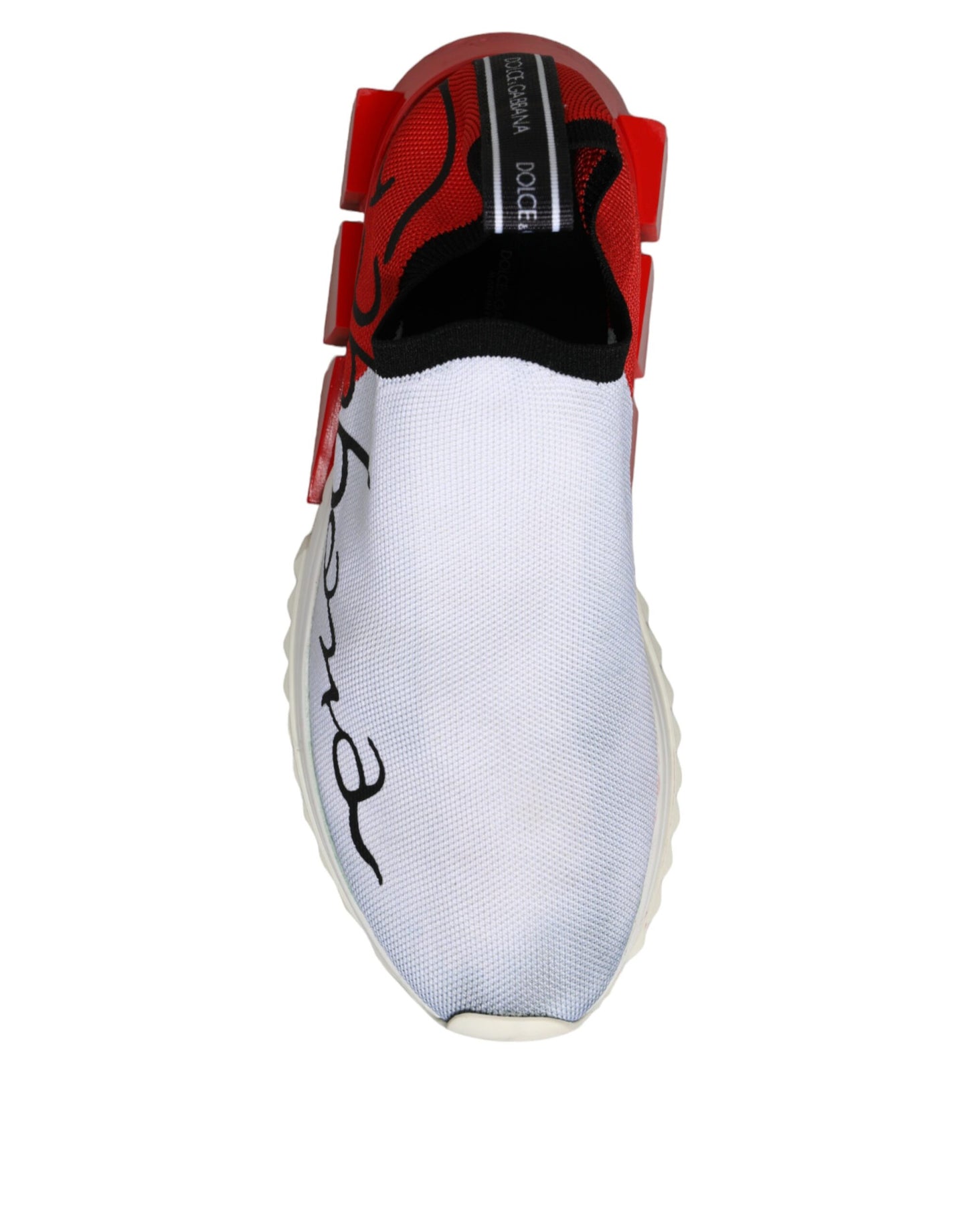 Dolce &amp; Gabbana Red White Logo Sorrento Sneakers Shoes