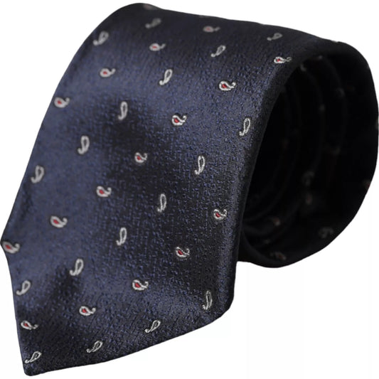 Dolce &amp; Gabbana Dark Blue Fantasy 100% Silk Adjustable Men's Tie