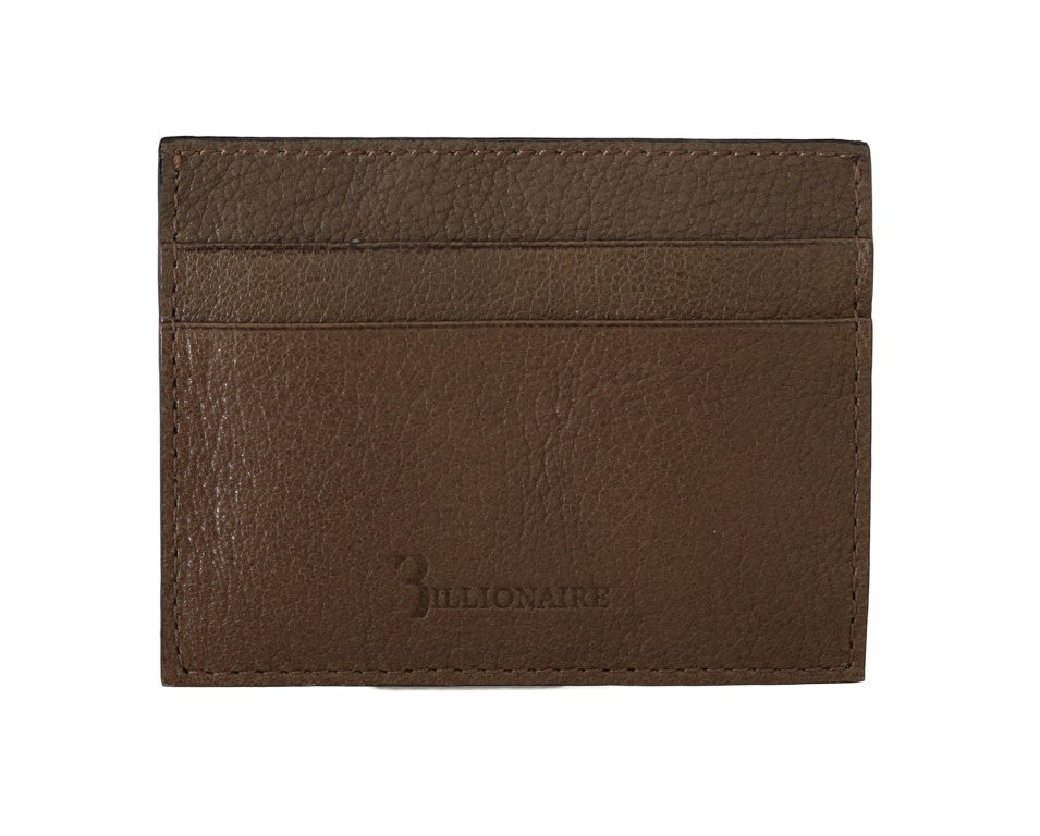 Billionaire Italian Couture Elegant Men's Leather Wallet in Turtledove