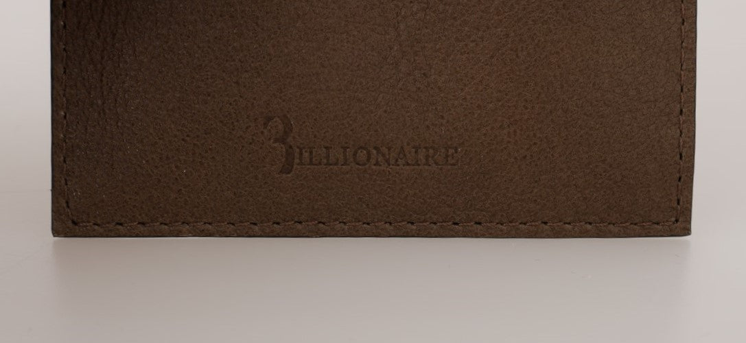 Billionaire Italian Couture Elegant Men's Leather Wallet in Turtledove