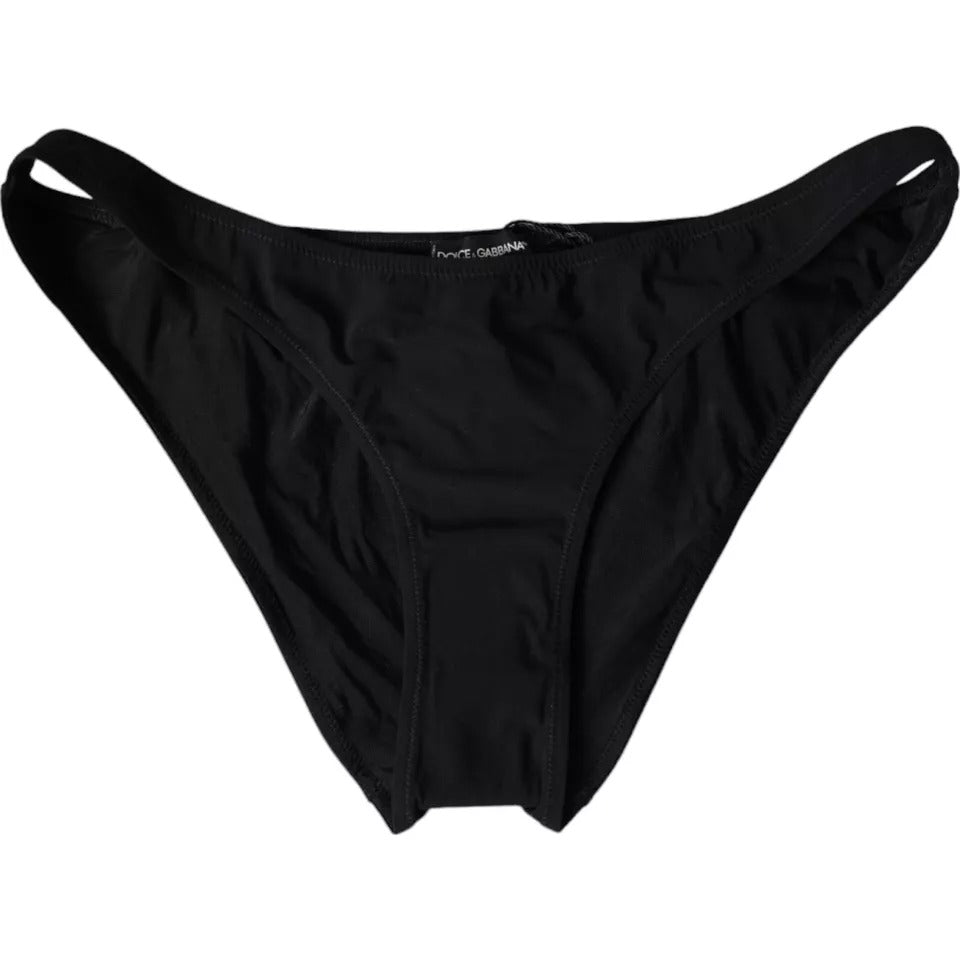 Dolce &amp; Gabbana Black Nylon Swimwear Beachwear Bottom Bikini