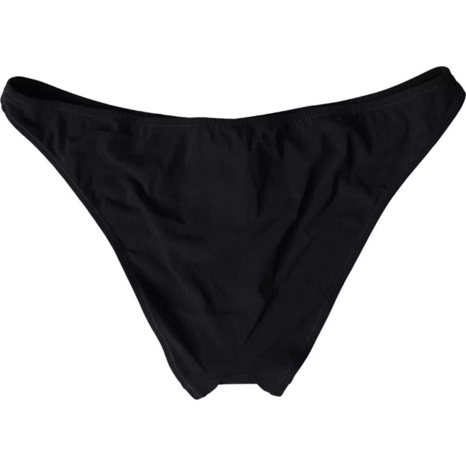 Dolce &amp; Gabbana Black Nylon Swimwear Beachwear Bottom Bikini