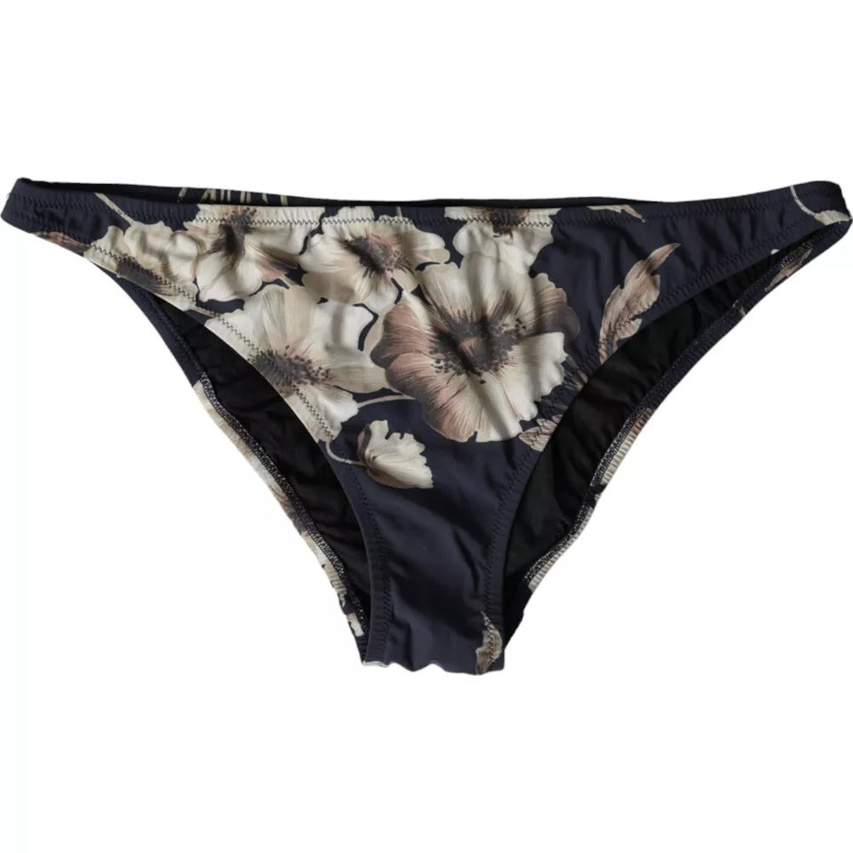 Dolce & Gabbana Schwarzer Blumendruck Bademode Beachwear Unterteil Bikini