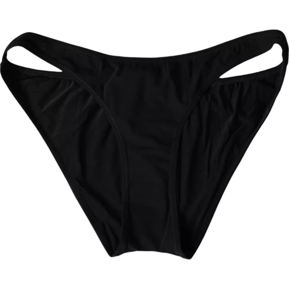 Dolce &amp; Gabbana Black Nylon Swimwear Beachwear Bottom Bikini