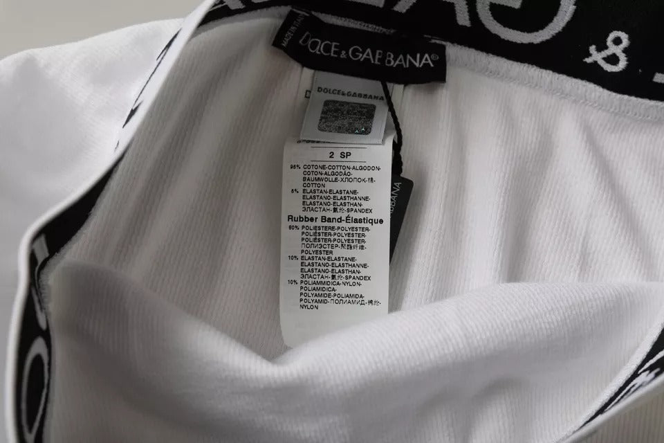 Dolce & Gabbana Weiße Baumwoll-Stretch-Markenunterwäsche mit Logo