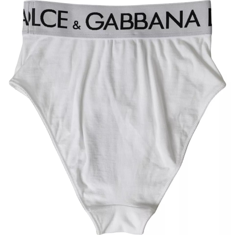 Dolce & Gabbana Weiße Baumwoll-Stretch-Markenunterwäsche mit Logo