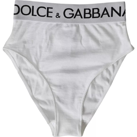 Dolce & Gabbana Weiße Baumwoll-Stretch-Markenunterwäsche mit Logo