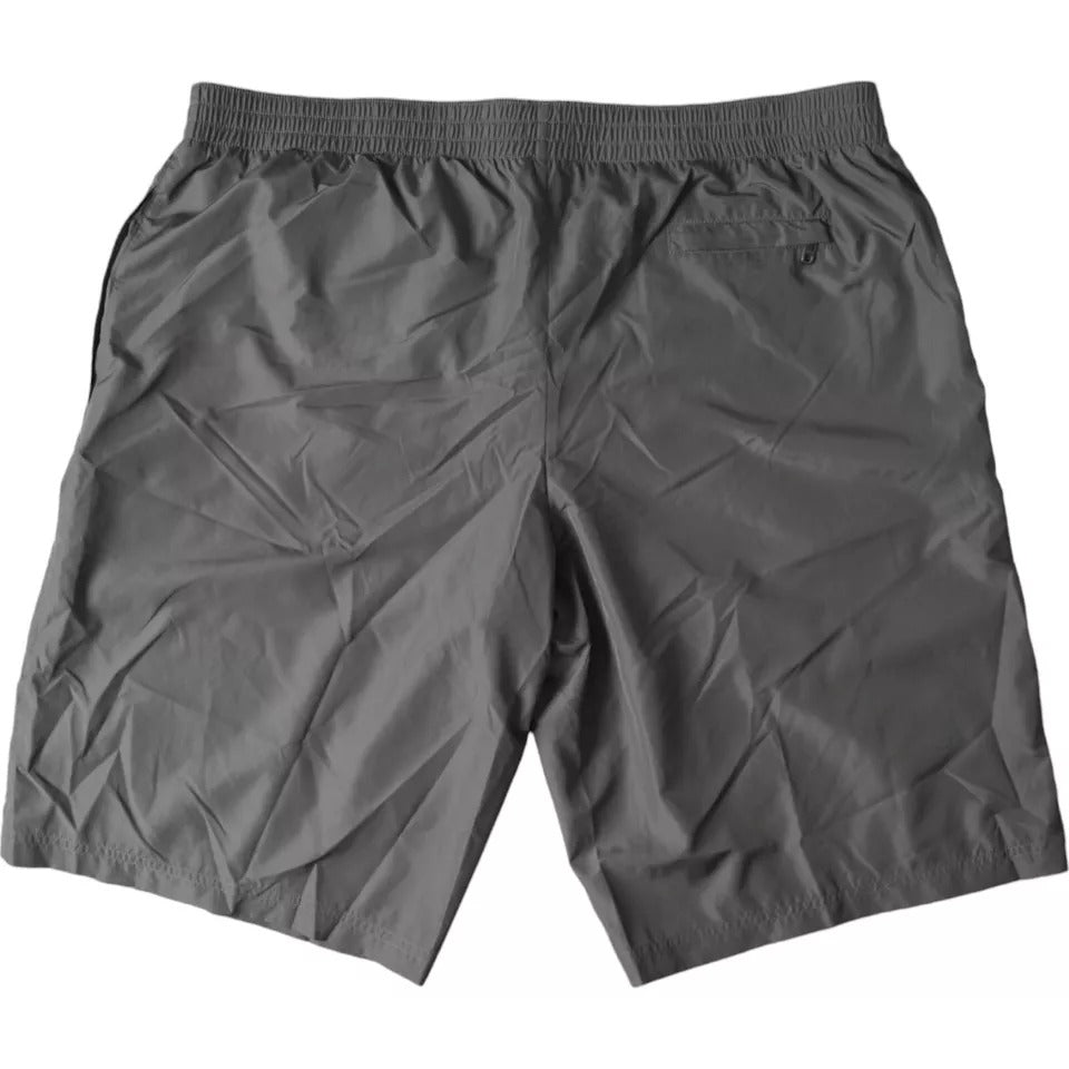 Dolce &amp; Gabbana Dark Gray Polyester Beachwear Shorts Swimwear Men