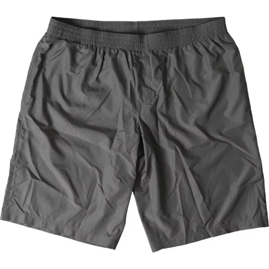 Dolce &amp; Gabbana Dark Gray Polyester Beachwear Shorts Swimwear Men