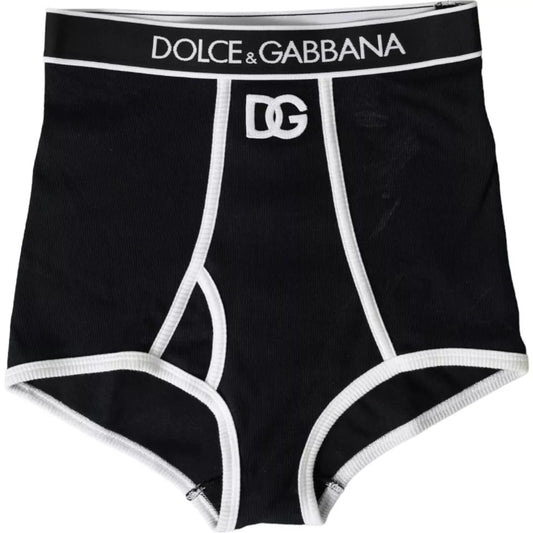 Dolce &amp; Gabbana Black Cotton Stretch Branded Underwear with Logo