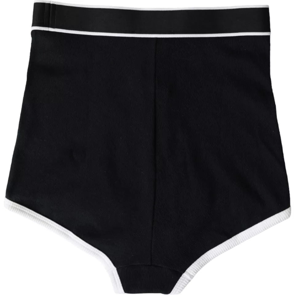 Dolce &amp; Gabbana Black Cotton Stretch Branded Underwear with Logo