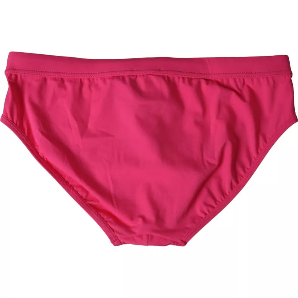 Dolce &amp; Gabbana Pink Nylon DG Logo Beachwear Brief Swimwear Men