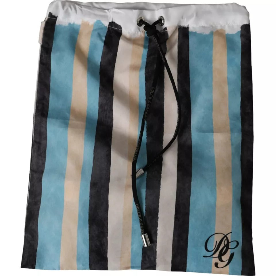 Dolce &amp; Gabbana Multicolor Stripes Logo Beachwear Brief Swimwear