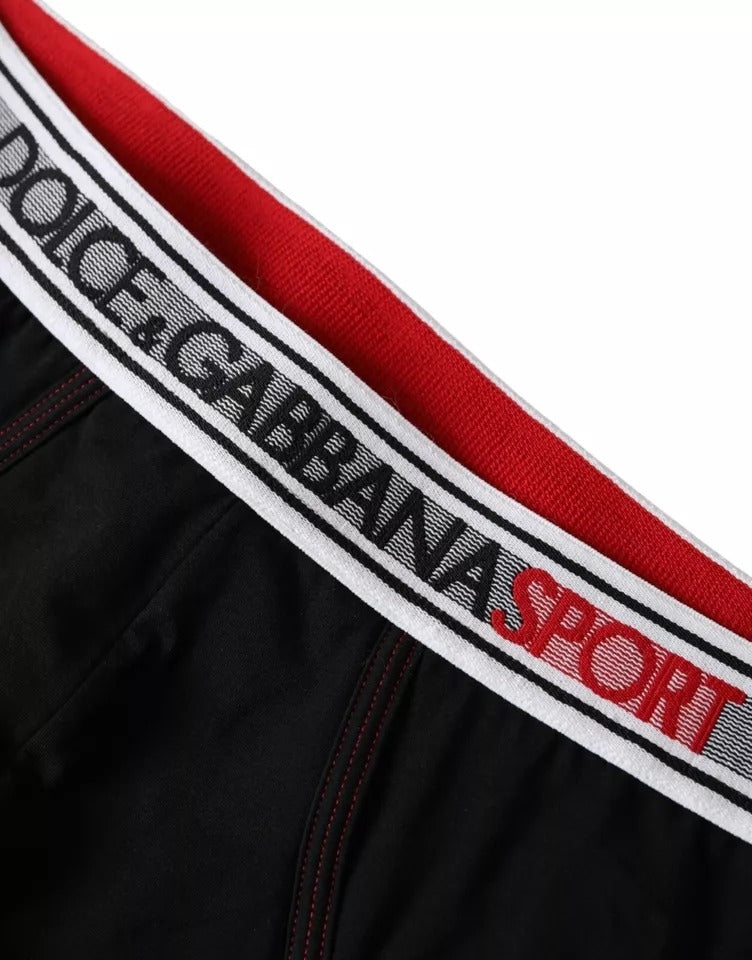 Dolce &amp; Gabbana Black Logo Cotton Stretch Brando Briefs Underwear