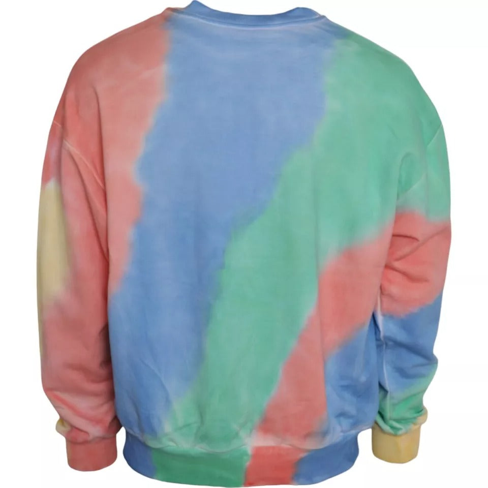 Dolce &amp; Gabbana Multicolor Logo Cotton Crew Neck Sweater