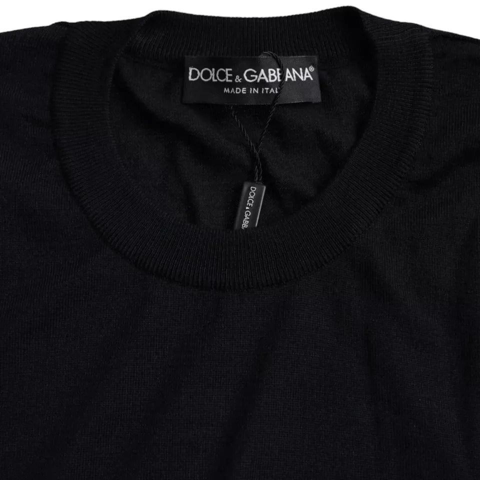 Dolce &amp; Gabbana Black Cashmere Crew Neck Sweater