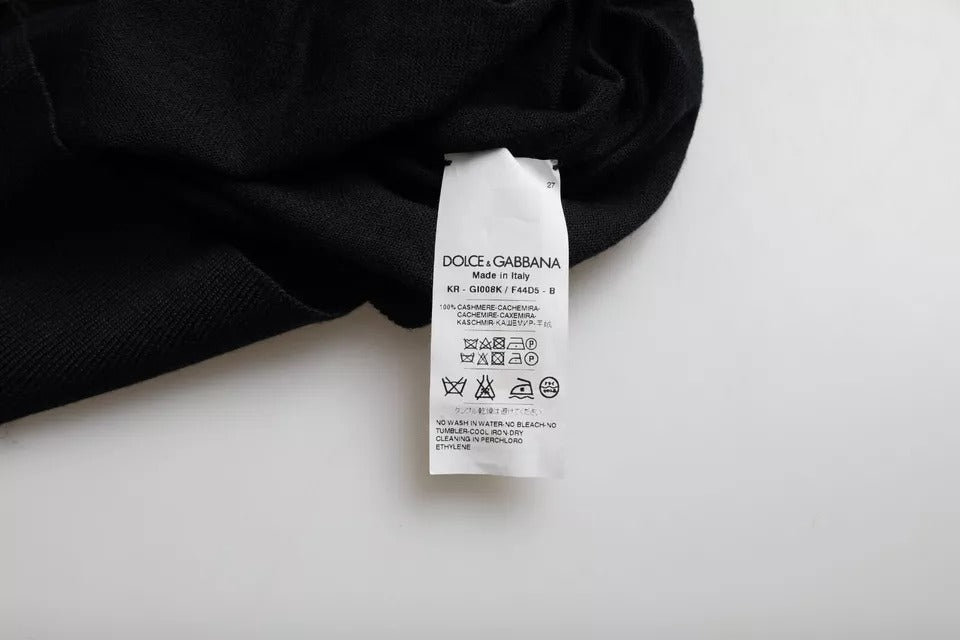 Dolce &amp; Gabbana Black Cashmere Crew Neck Sweater