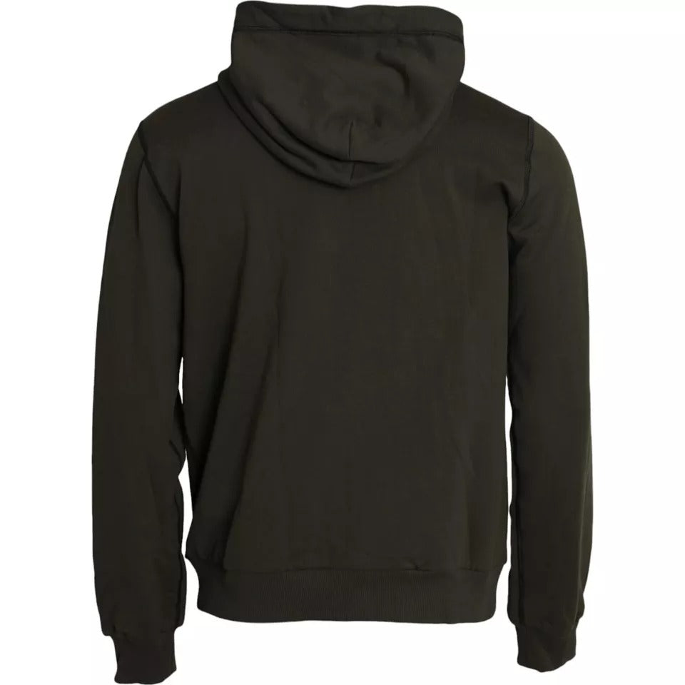 Dolce &amp; Gabbana Army Green Logo Zip Hoodie