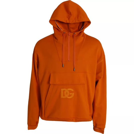 Dolce &amp; Gabbana Orange Hoodie Pullover Sweater