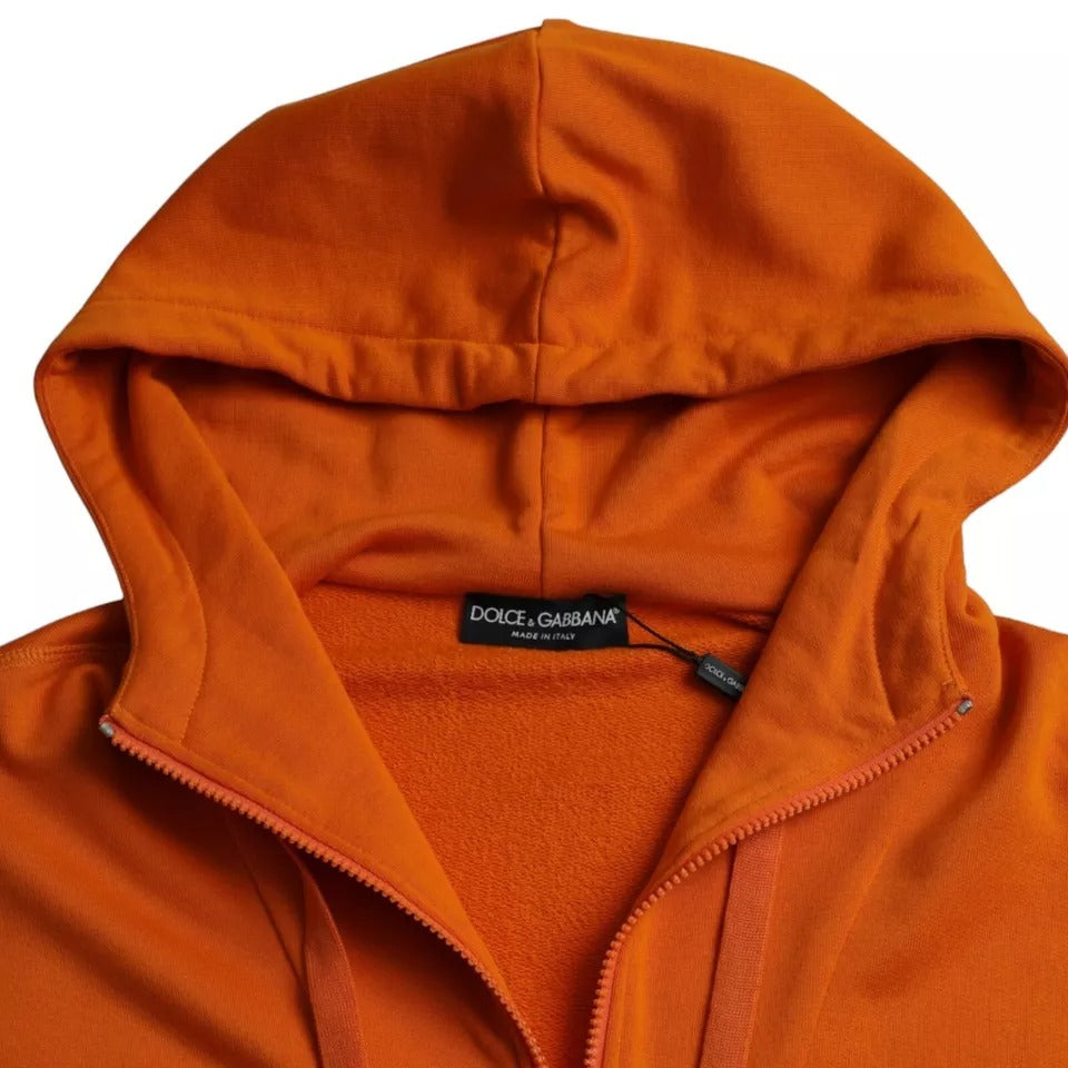 Dolce &amp; Gabbana Orange Hoodie Pullover Sweater