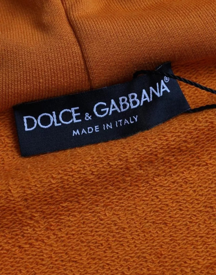 Dolce &amp; Gabbana Orange Hoodie Pullover Sweater