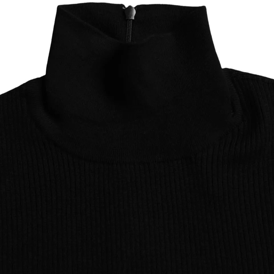 Dolce &amp; Gabbana Black wool turtleneck long sleeve sweater