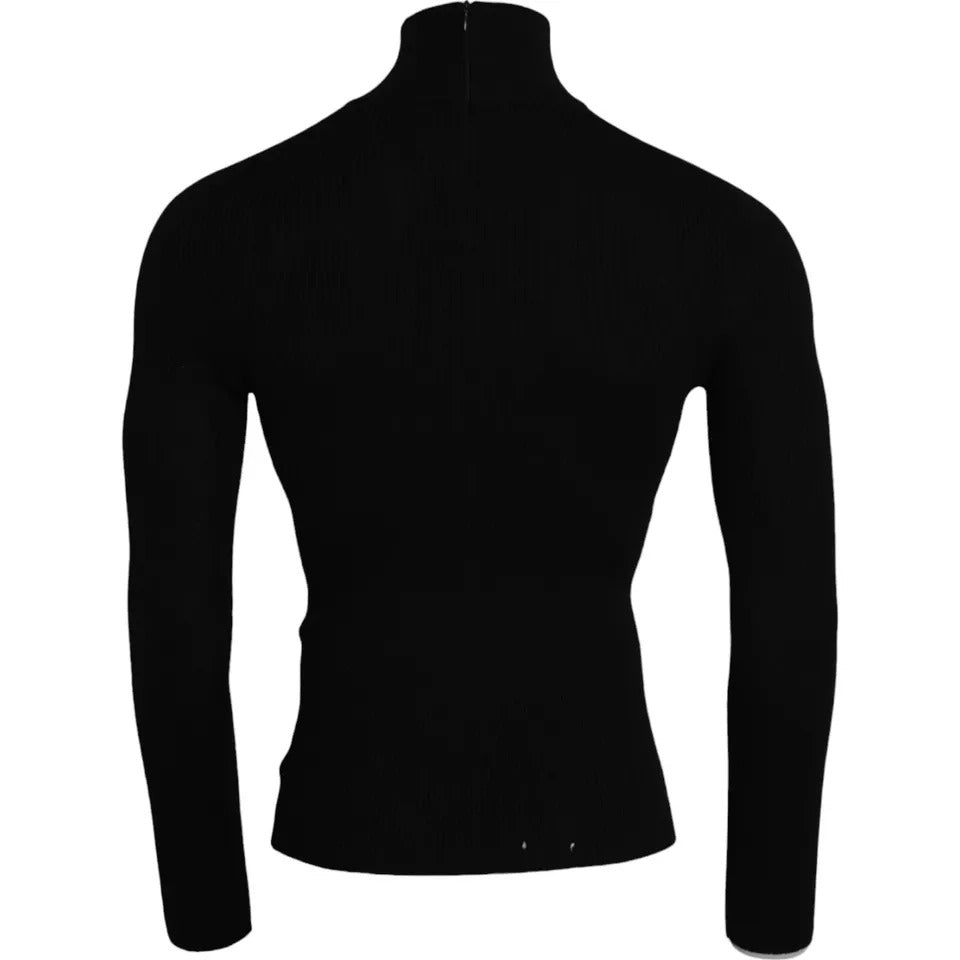 Dolce &amp; Gabbana Black wool turtleneck long sleeve sweater