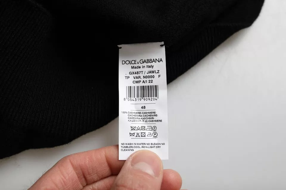 Dolce &amp; Gabbana Black Cashmere Crew Neck Sweater