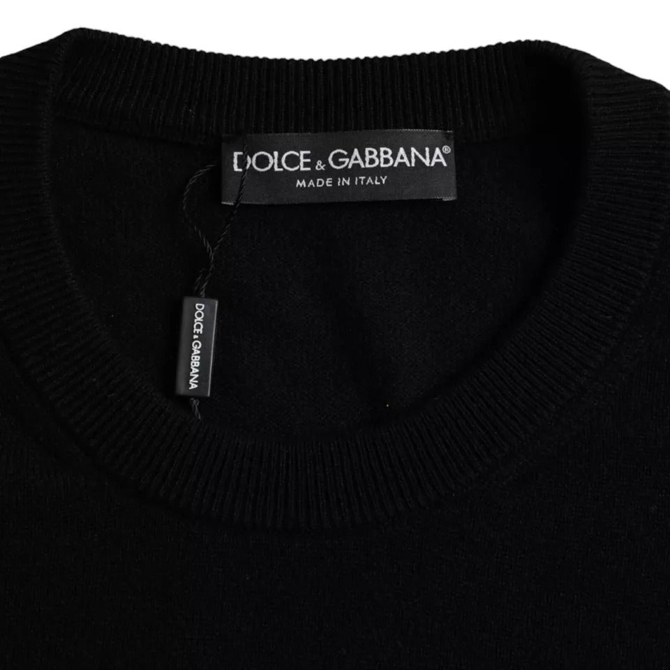 Dolce &amp; Gabbana Black Cashmere Crew Neck Sweater