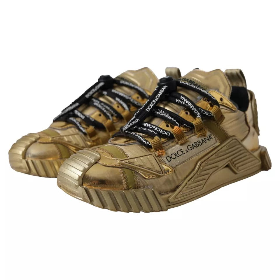 Dolce &amp; Gabbana Metallic Gold NS1 Low Top Sneakers Shoes