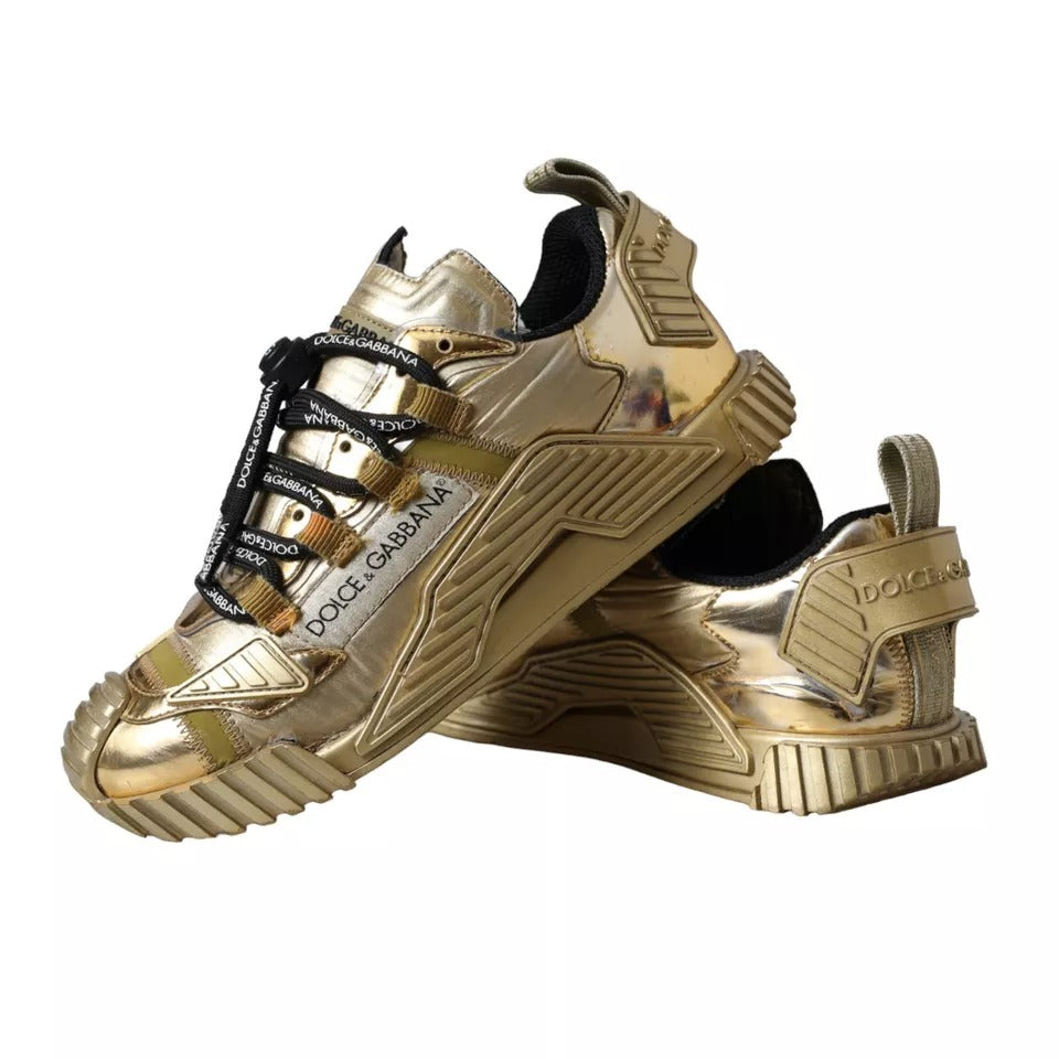 Dolce &amp; Gabbana Metallic Gold NS1 Low Top Sneakers Shoes