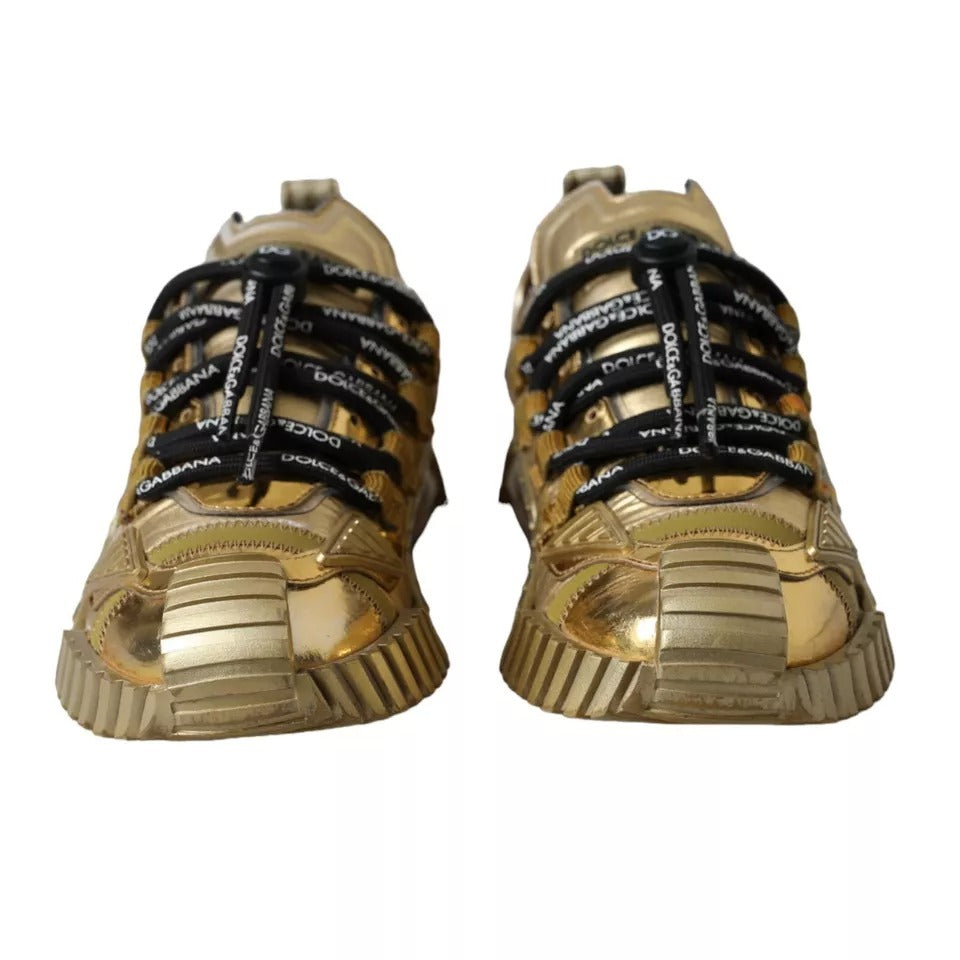 Dolce &amp; Gabbana Metallic Gold NS1 Low Top Sneakers Shoes