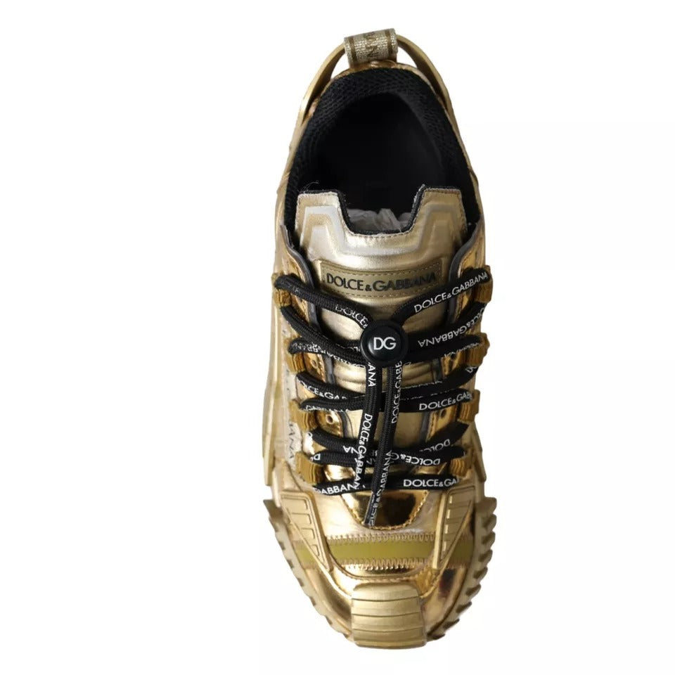 Dolce &amp; Gabbana Metallic Gold NS1 Low Top Sneakers Shoes