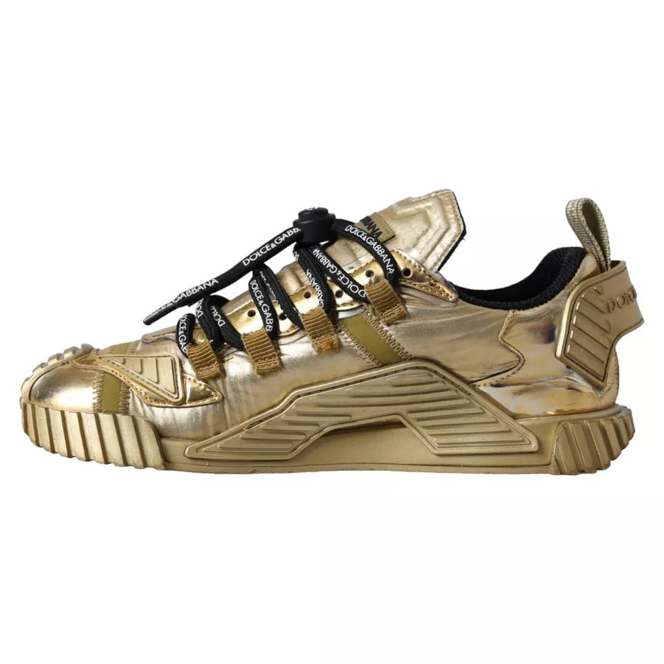 Dolce &amp; Gabbana Metallic Gold NS1 Low Top Sneakers Shoes