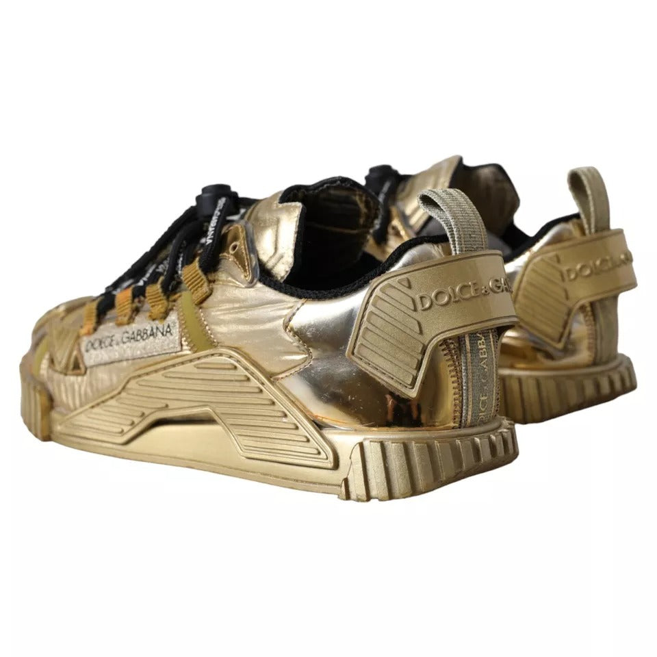 Dolce &amp; Gabbana Metallic Gold NS1 Low Top Sneakers Shoes