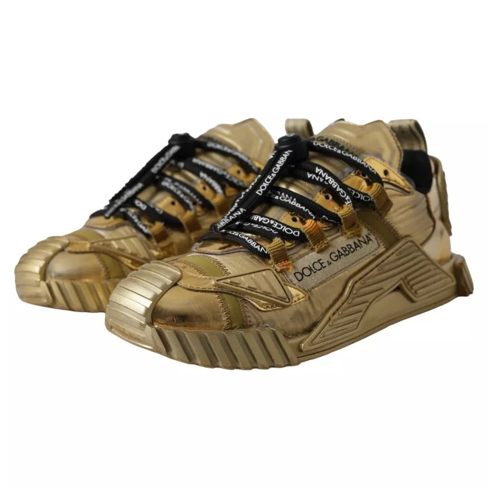 Dolce &amp; Gabbana Metallic Gold NS1 Low Top Sneakers Shoes