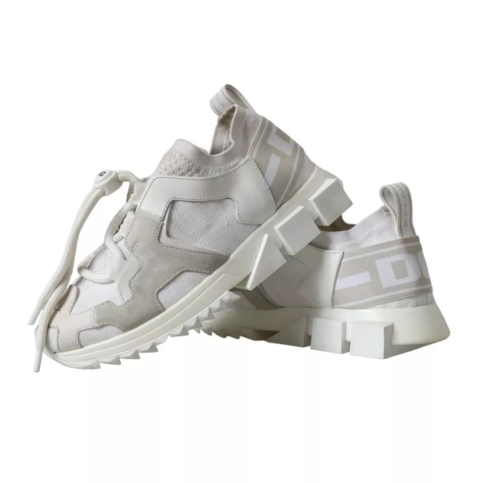 Dolce &amp; Gabbana White Mesh Sorrento Trekking Sneakers Shoes