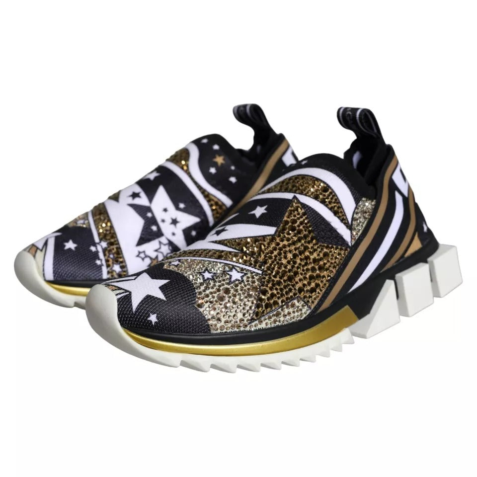 Dolce &amp; Gabbana Multicolor Comet Star Print Sorrento Sneakers Shoes