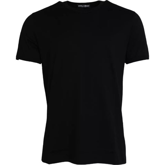 Dolce &amp; Gabbana Black cotton round neck short sleeve t-shirt