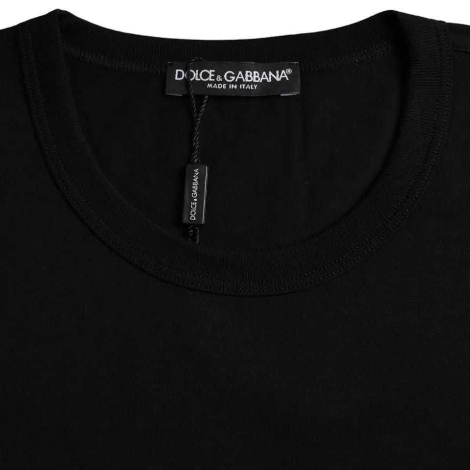 Dolce &amp; Gabbana Black cotton round neck short sleeve t-shirt