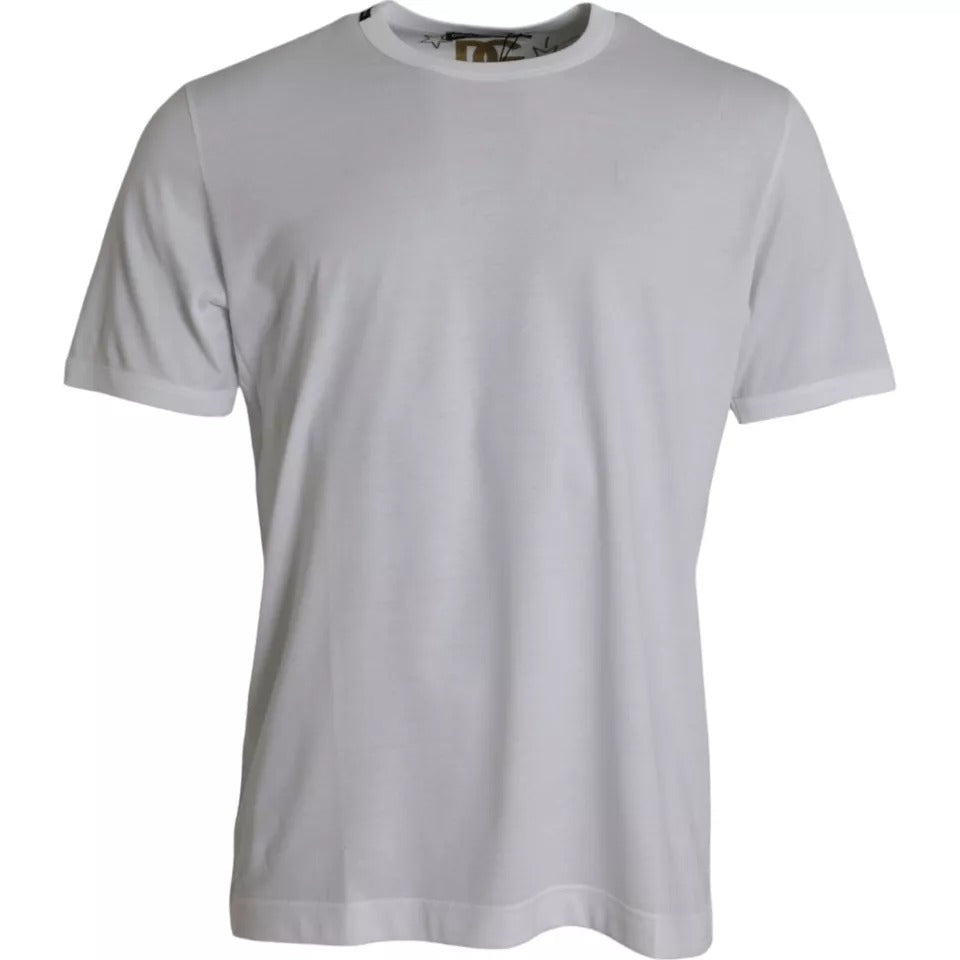 Dolce &amp; Gabbana White cotton round neck short sleeve t-shirt